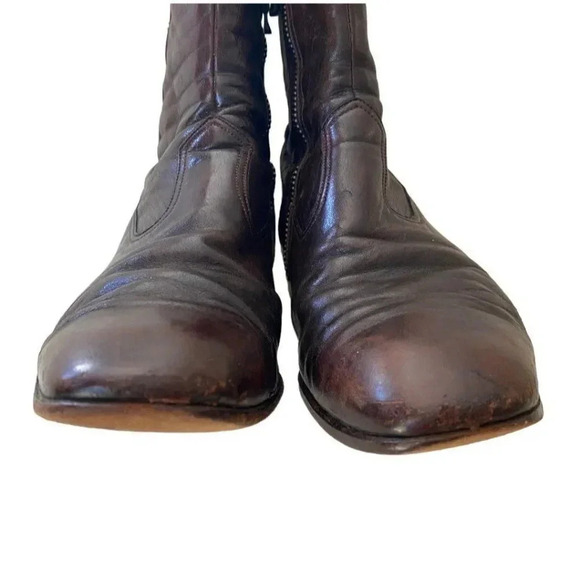 Bally Leather Ankle Boots Switzerland Brown Ankle Zip Womens 7.5 M Continentals - Picture 4 of 16